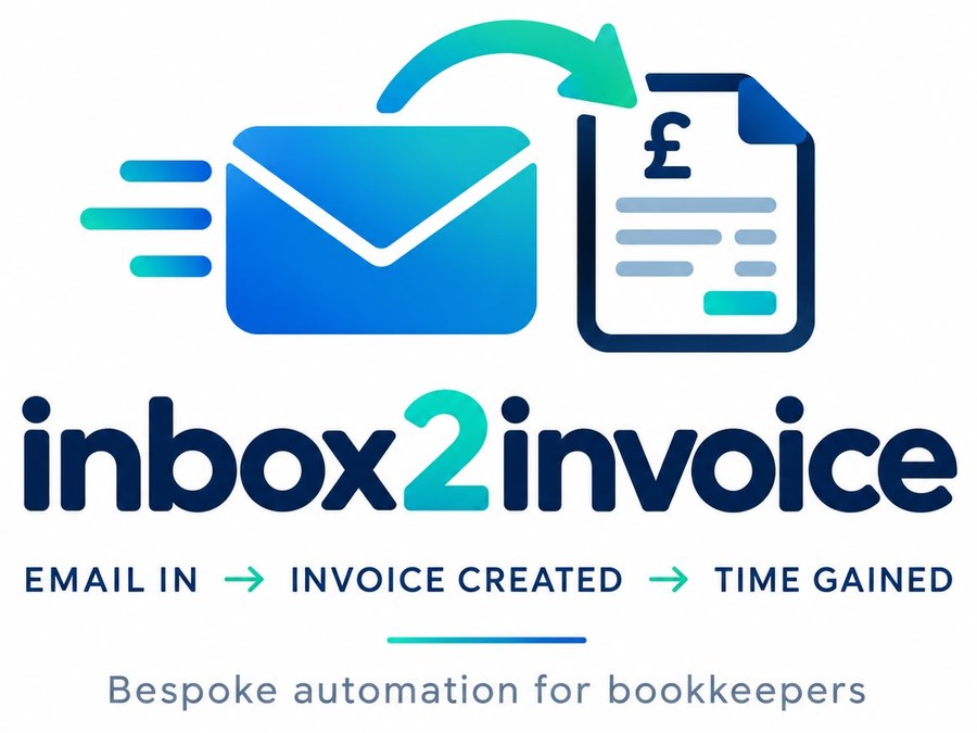 Inbox2Invoice. Email in, invoice created, time gained. Bespoke automation for bookkeepers.